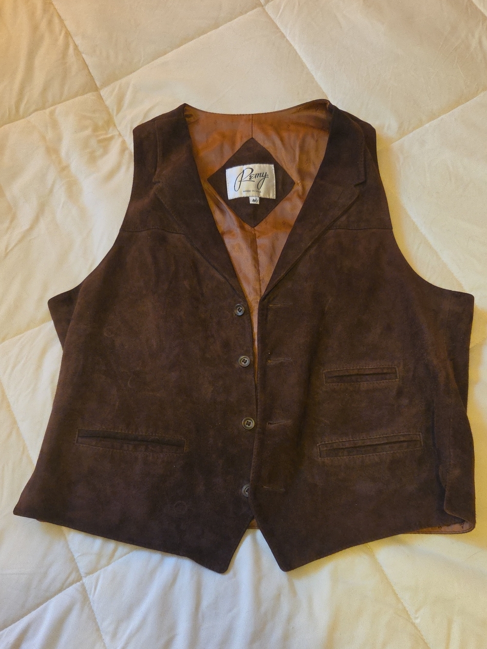Remy Men's (or womens!) Brown Suede Vest